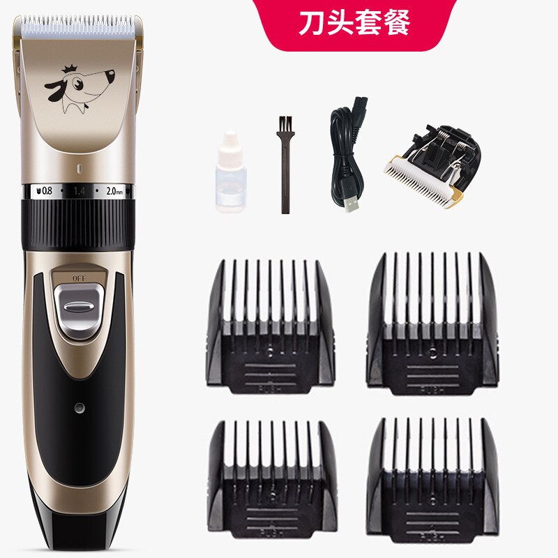 Dog Hair Trimmer Electrical Pet Grooming Machine Tool usb Rechargeable Shavers Hair Cutter Cat Dog Haircut clipper: Gold-4