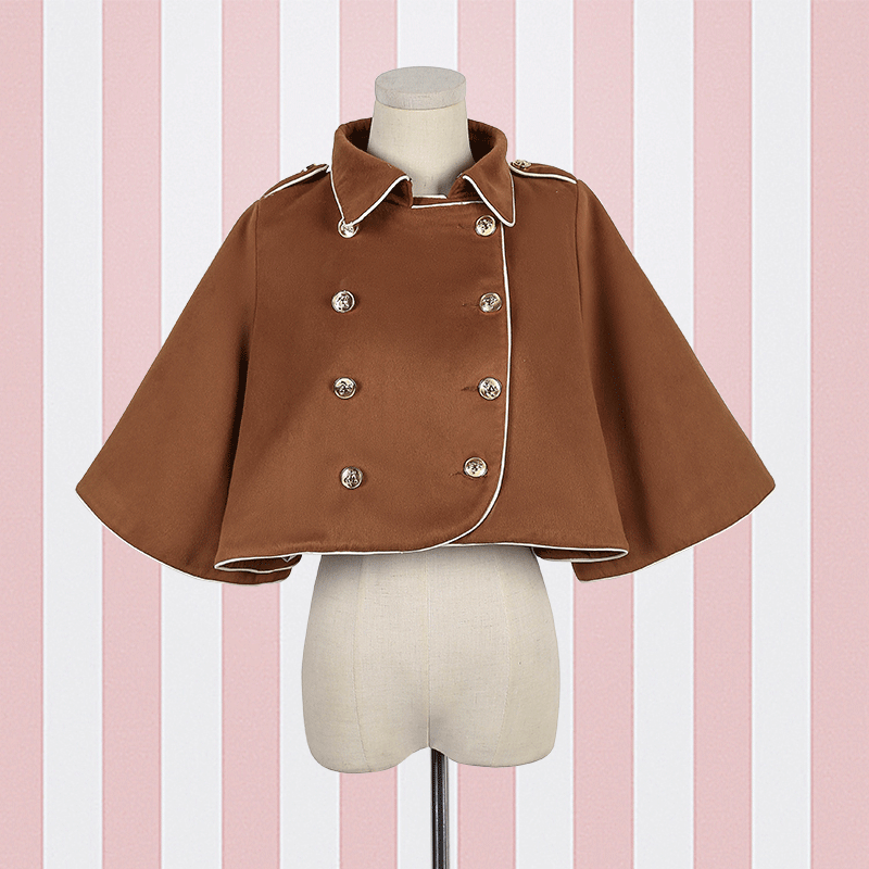 Costume japonais pour filles, Kawaii, tenue à carreaux pour collège, Style britannique, robe Renaissance victorienne, robe de soirée thé VO782: Brown jacket / S