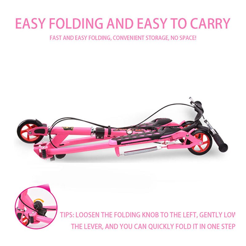 RF-101-patinete portátil para niños, Scooter de doble Pedal, tijeras de tres ruedas, poste, ajuste de 3 engranajes
