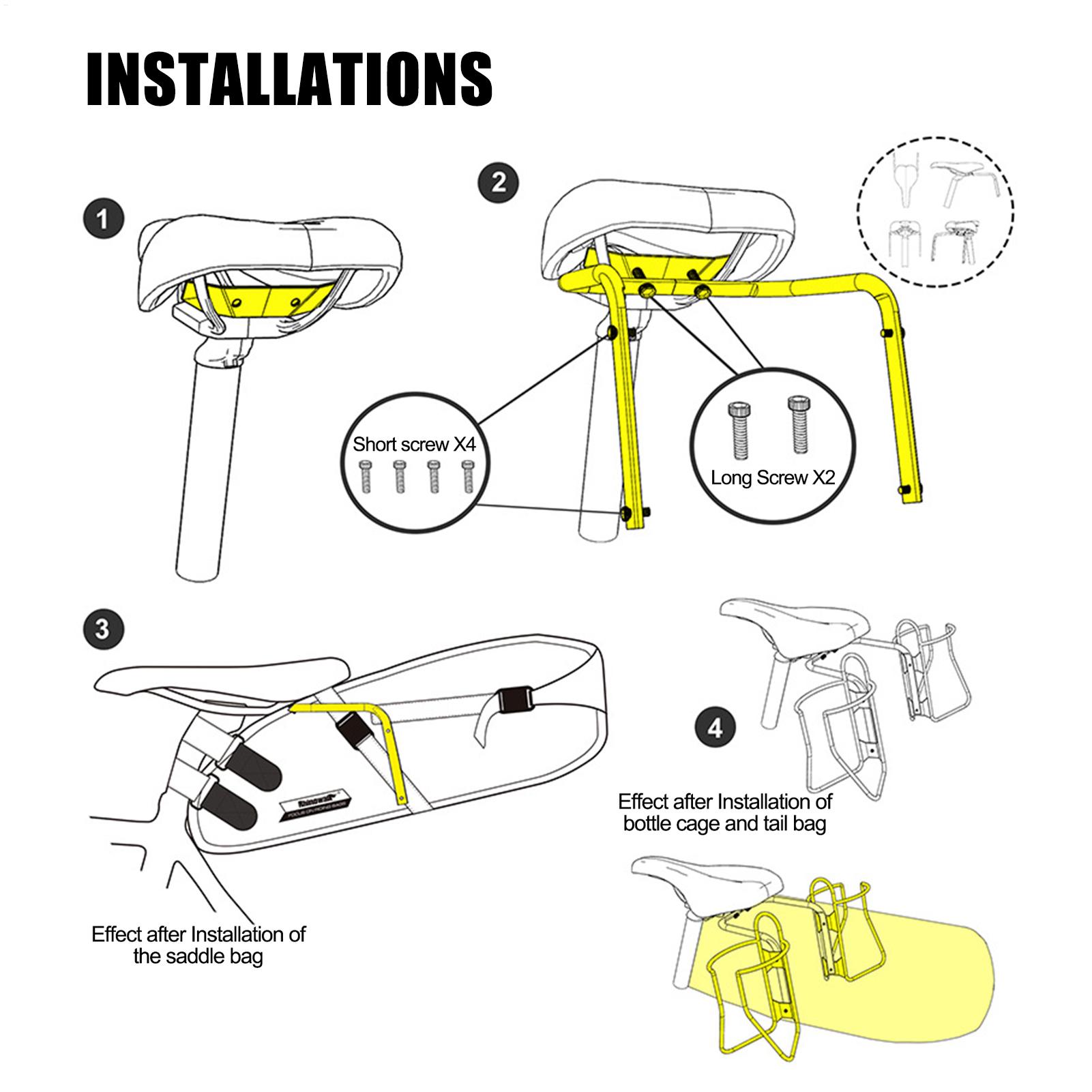 Bike Saddle Bag Stabilizers Support Bracket Bike Water Bottle Holder For Bicycle Saddle Bag Anti-shake Rear Rack Bag