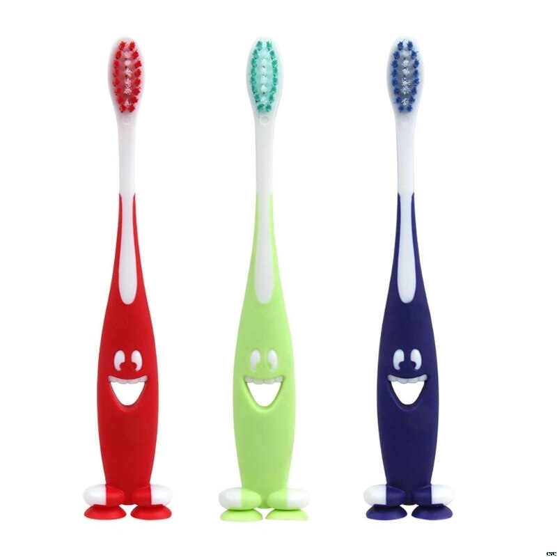3 pçs bebê macio-cerdas escova de dentes sorridente limpador de dentes bebê crianças treinamento dental cuidados com os dentes da criança conjunto