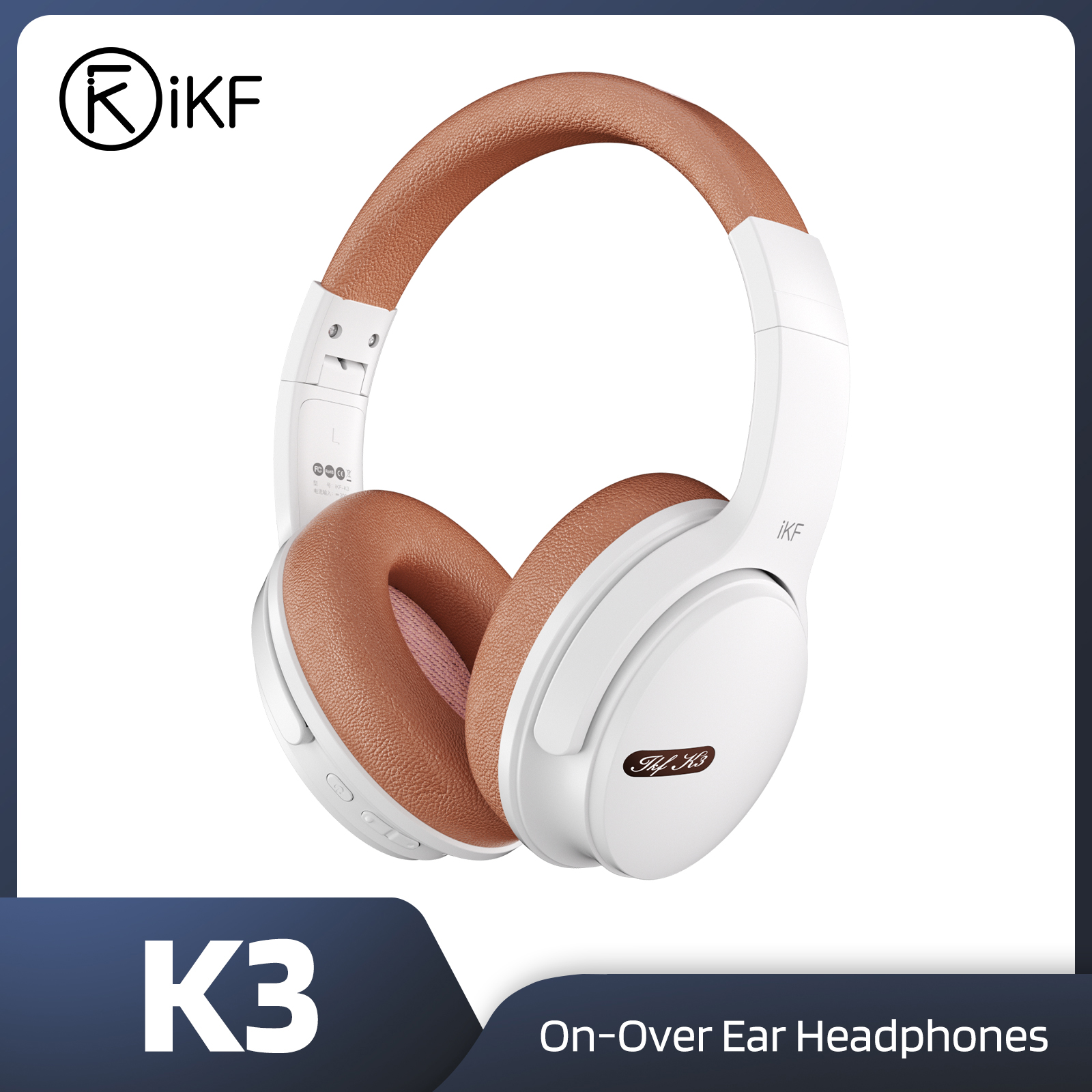 iKF-K3 Over-Ear-Kopfhörer, HiFi-Sound, ENC, klarer Anruf, Gaming-Headset mit geringer Latenz, 50 Stunden Spielzeit, APP-Steuerung, unterstützt kabellos/kabelgebunden