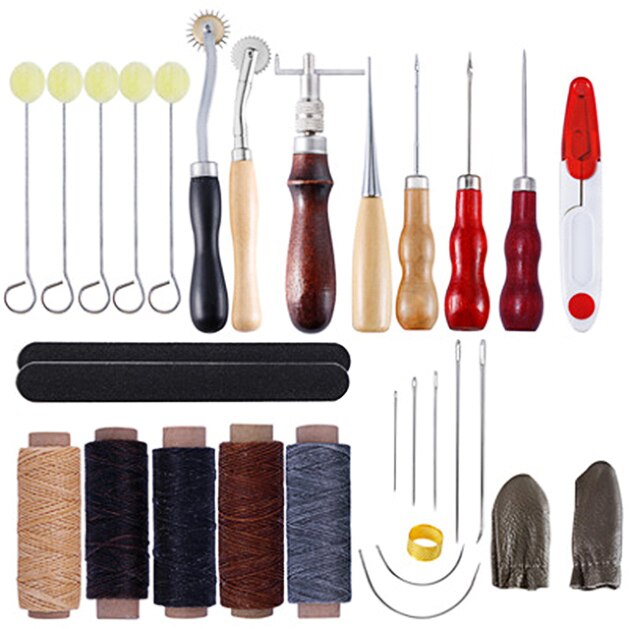 Miusie Lederen Naaien Kit Leer Hobbygereedschappen Set Hand Naaien Priem Stiksels Punch Carving Werk Zadel Groover Set Voor Beginners: type11