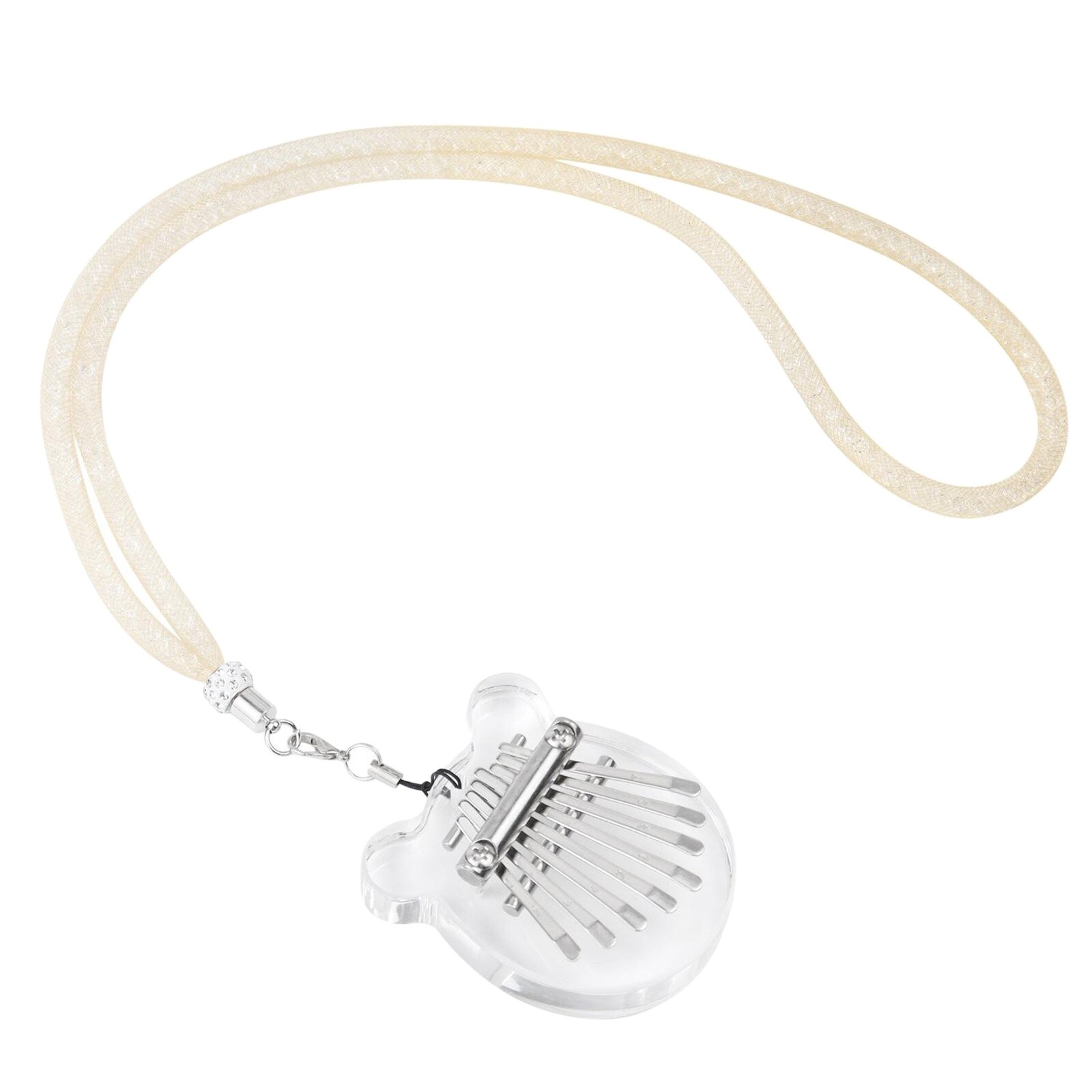 1pc Cute Mini Kalimba 8 Key Transparent Finger Piano Mbira Musical Instruments Pendant Kids Beginners Musical Lovers