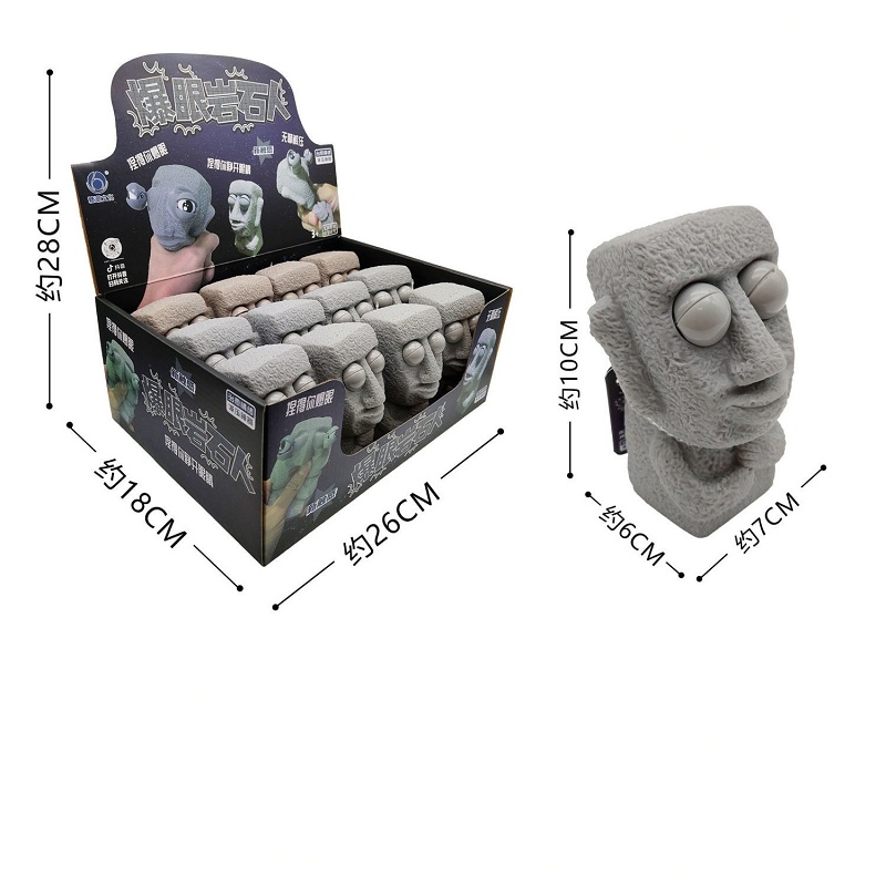 Stein Mann ver öffentlicht Stress Spielzeug langsam Rebounds weiche Moai Statue Squeeze Augen interessierten Ausdruck entspannt Stress Kinder