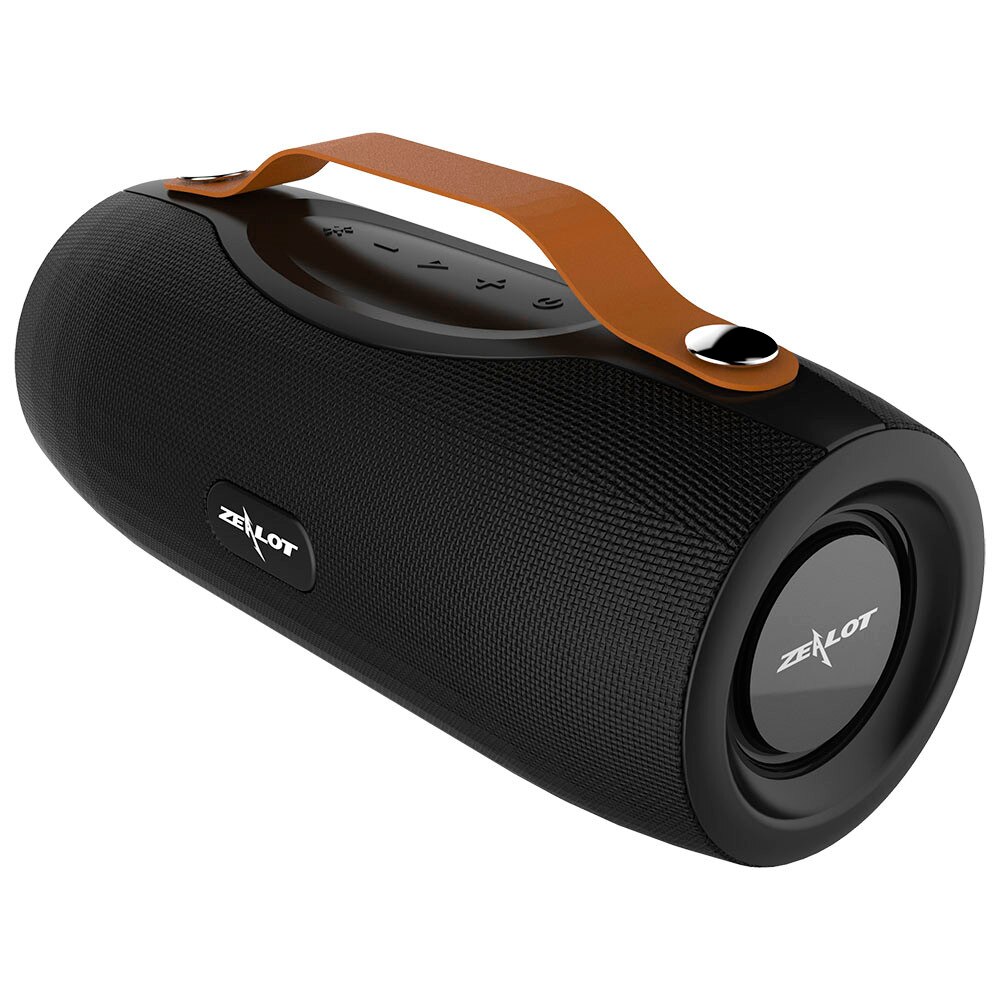 Zealot s29-caixa de som portátil sem fio, com bluetooth, estéreo, sistema tf, rádio fm, subwoofer, coluna de caixa de som para computador: Preto