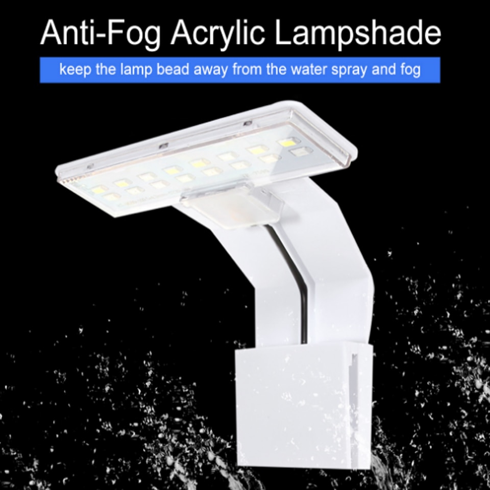 Justerbar 3 modes led akvarielys 5w 10w ferskvandsplanter vokse lys vandlamper vandtætte clip on lampe til akvarium