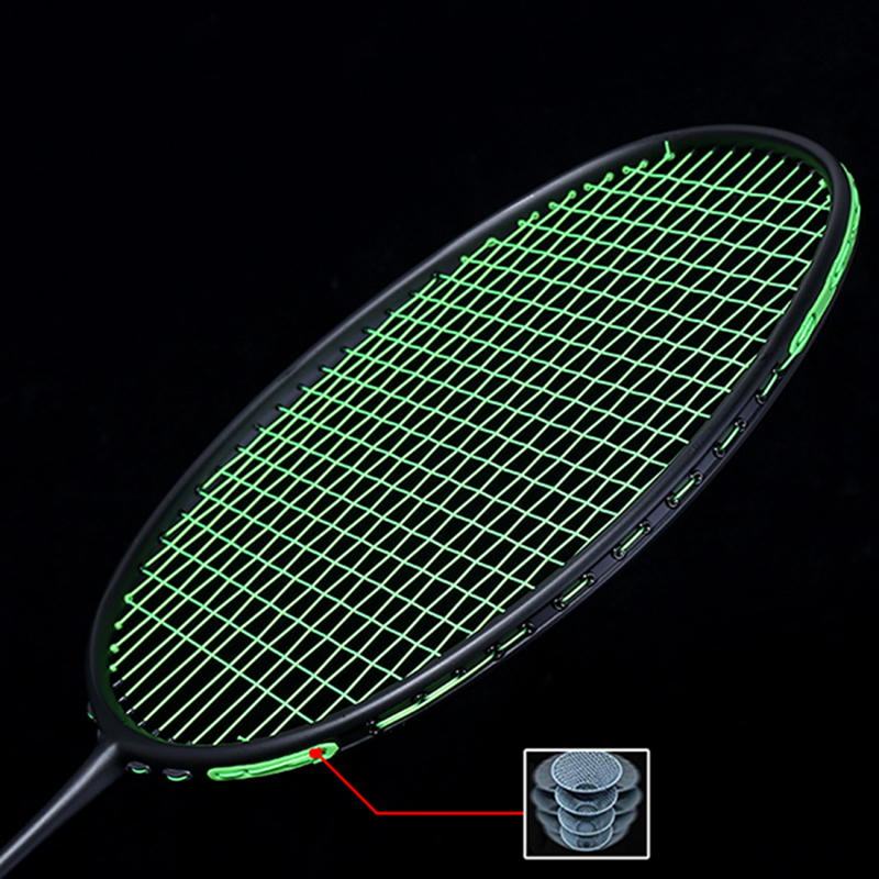 4U Offensive Carbon Badminton Racket Light Weight Training Badminton Racquet Good Damping 22-30 LBS with Bag