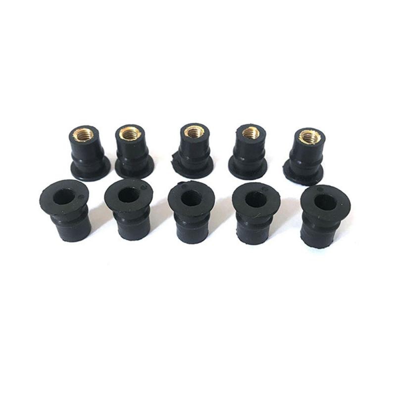 50/100 pièces M5 caoutchouc bien écrou 5 Mm métrique moto pare-brise bien écrou contre-écrou laiton écrou fort robuste motos accessoires