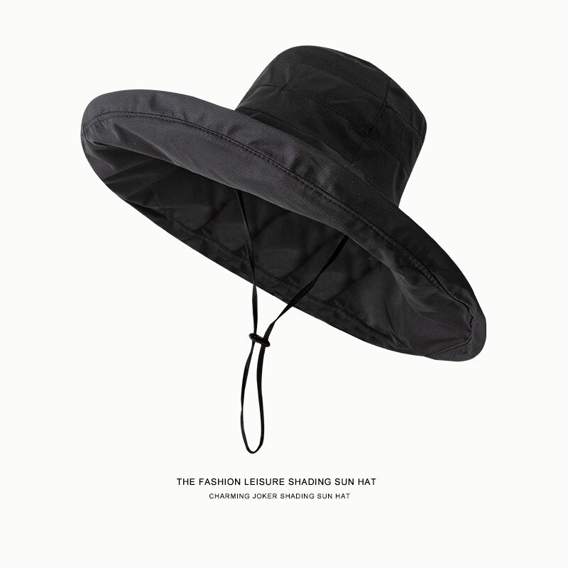 18cm Oversized Brim Sun Hat for Women's Outdoor Sun Beach Fisherman Cap Ladies Girls Casual Travel Sun Protection Wide Brim Hat