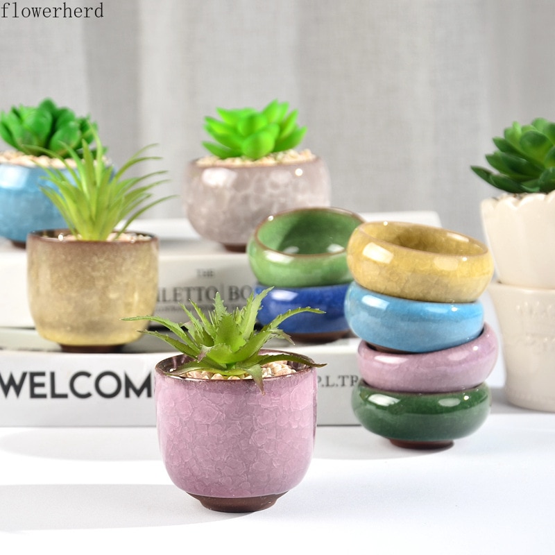 Ceramic Succulent Leaf Potted Pot Small Fresh Mini Plant Nursery Pot Office Desktop Potted Plant Succulent Pot Plant Pots