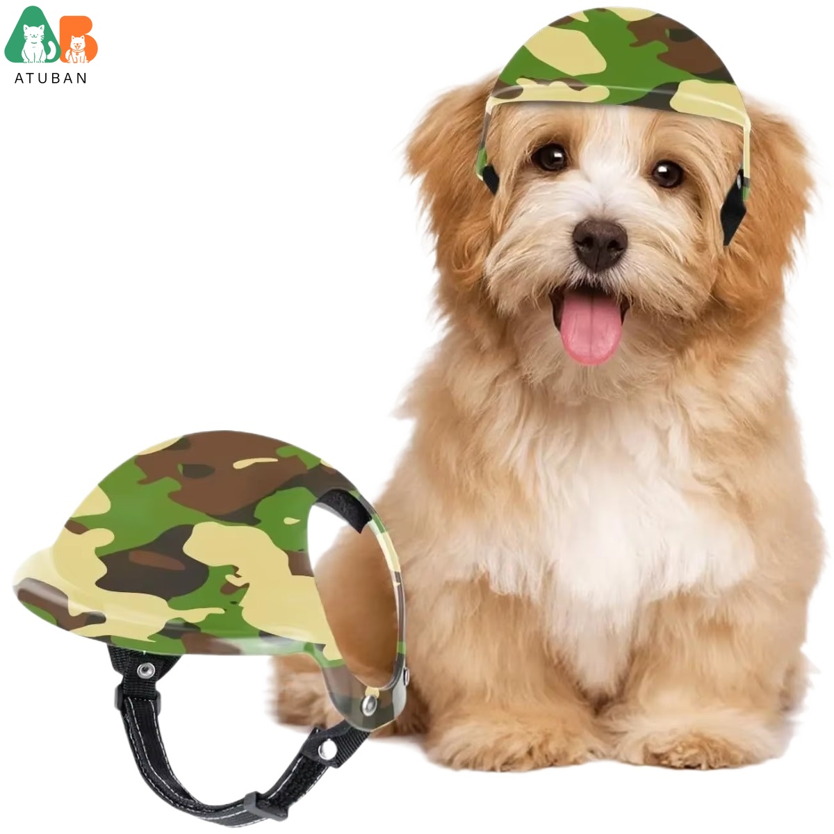 Hundehelm für kleine Hunde, Fahrradhelm für Hunde mit Ohrloch, Hunde-Motorradhelm, Haustiermütze für draussen-Reiten, Fahren, Welpenkappe