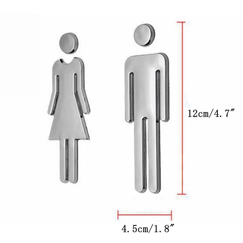 12CM Adhesive Plaque MEN & WOMEN Set Toilet Loo Bathroom Restroom WC Door Sign
