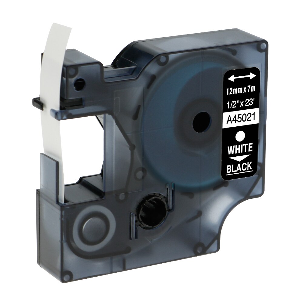 Fimax 3Packs A45021 Label Tape Compatible for Dymo D1 12mm*7m 45021 White on Black for Label Printer