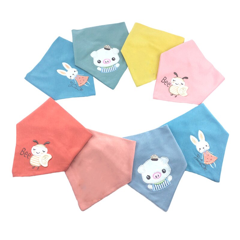 Slabbers Katoen Borduren Babyvoeding Schort Driehoek Bib Meisje Jongen Voeden Sjaal Slabbetjes Burp Doek Bandana Speeksel Handdoek