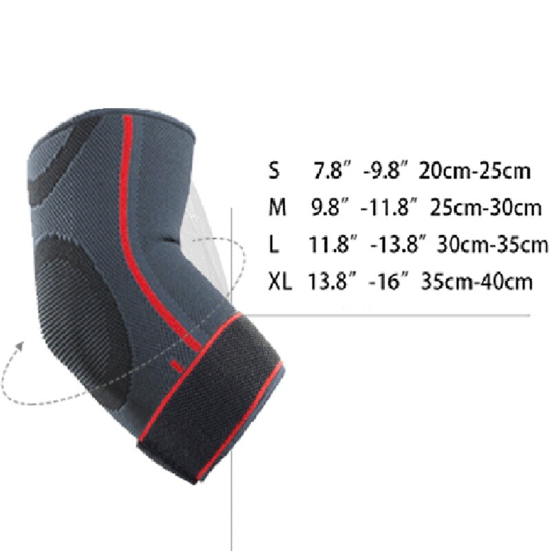 Outdoor Sports Elbow Support Brace Pad Injury Aid Strap Guard Wrap Band Elbow Support Elastic Gym Sport Elbow Protective Pad Bla