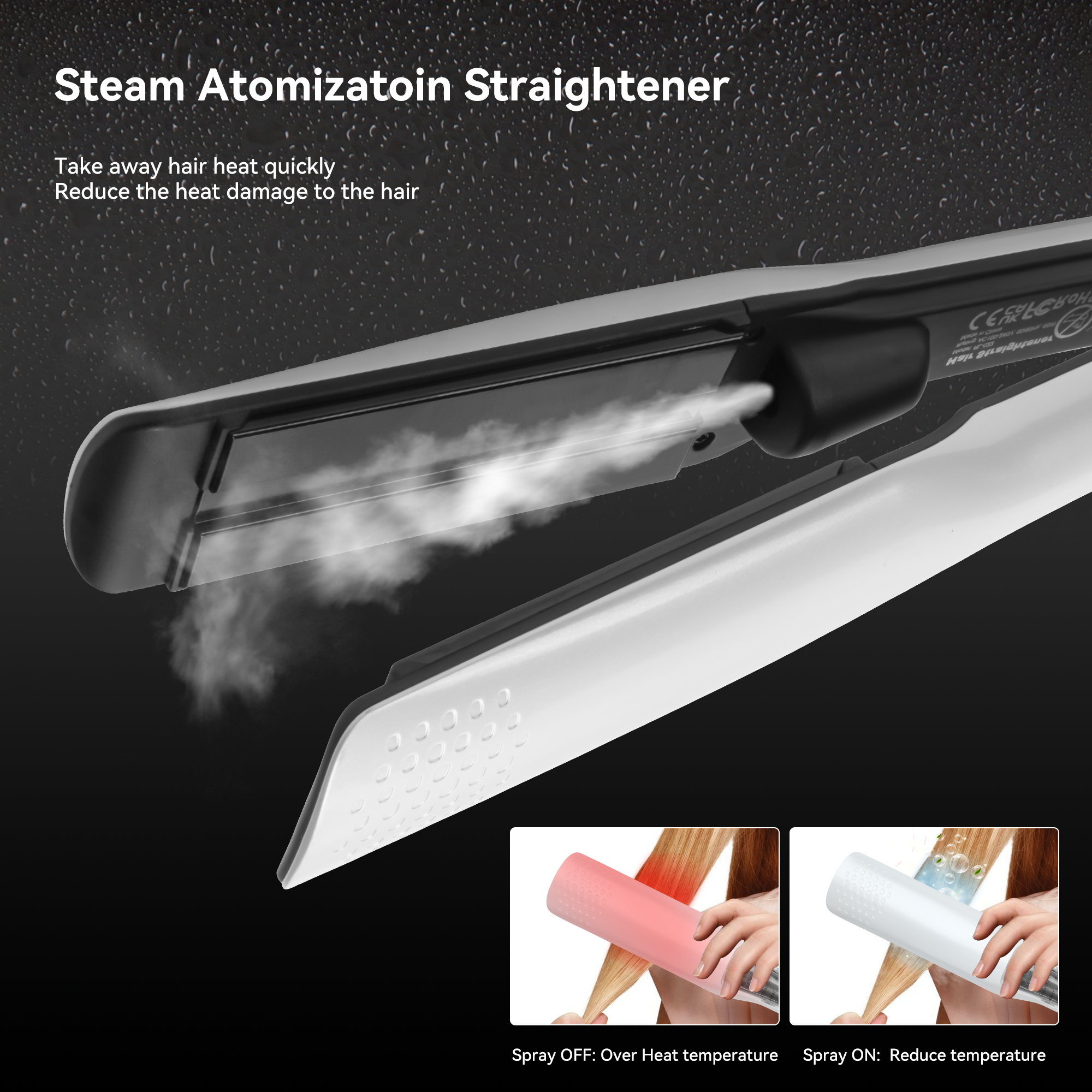 Steam Hair Straightener Salon Nano Titanium Ceramic Steam Flat Iron Hair Straightening Irons for Smooth