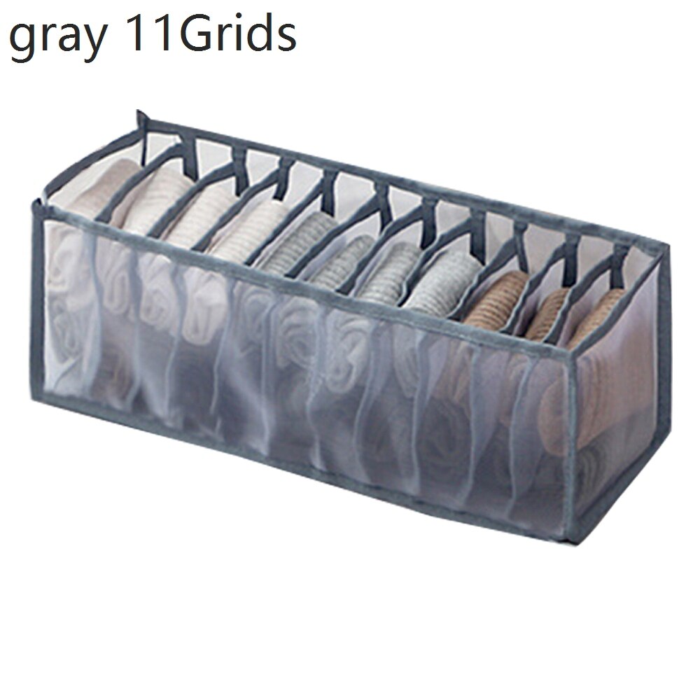 Biancheria intima Deposito scatola Scompartimenti Calzini E Calzettoni reggiseno Mutande Armadio Cassetti Divisori scatola Scatola di Immagazzinaggio Armadio Risparmiare Spazio di Divisori per Cassetti: grigio 11Grids