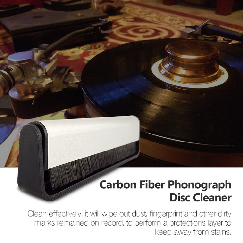 Carbon Fiber Fonograaf Disc Cleaner Vinyl Records Zachte Schrobben Anti Statische Draaitafels Disc Borstel Phonogram Schoonmaken Tool
