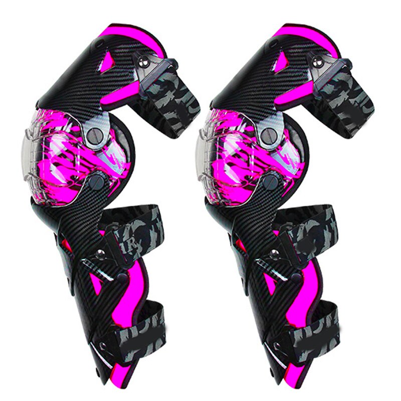 Motorcycle Knee Pads Knight Riding Fall Resistance Leg Guard Equipment For Motorcycle Off-Road Protective Gear M8617: rose red