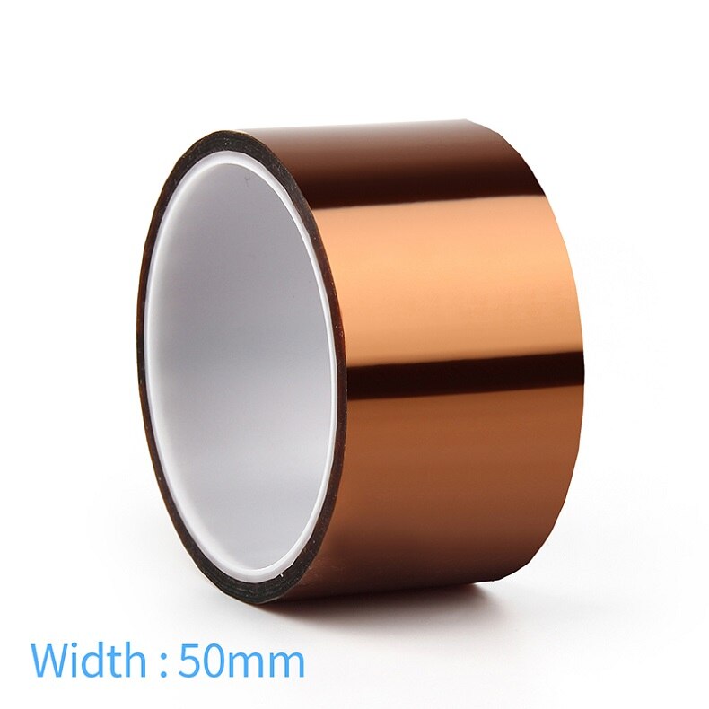 WNB 25m Heat Resistant Polyimide Tape One-side Self-adhesive High Temperature Thermal Protection Insulation Anti Static Film: 50mm