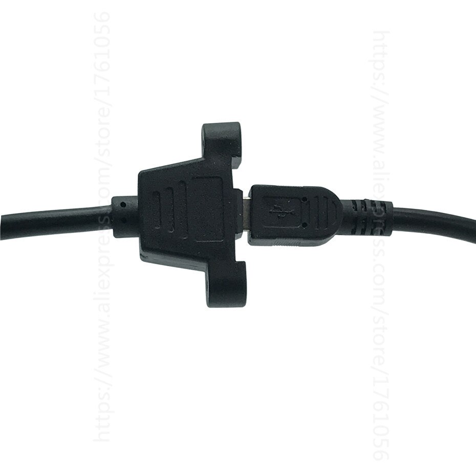 Usb kabel panel montering type mini usb 2.0 5 pin han til hun forlænger adapter kabel med skruer 30cm 50cm