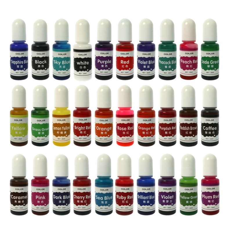 30 Kleuren Crystal Epoxy Pigment Uv Hars Dye Diy Sieraden Kleurstof Art Ambachten Coloring Drogen Kleur Mengen Vloeibare Decoraties Mak
