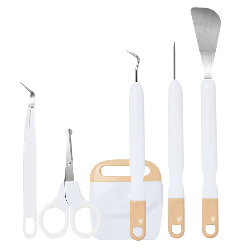 DIY Cardstock Crafting Tools Kit Craft Vinyl Weeding Tools,6Pcs Cardstock Crafting Tools Kit for Silhouette Vinyl: YELLOW