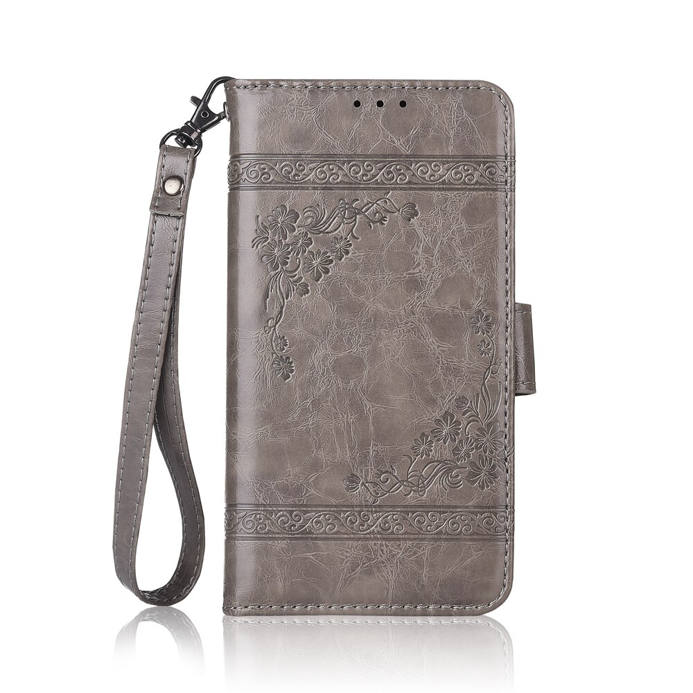 3D Flower Flip Leather Case for Huawei Y6s JAT-LX3 JAT-L29 JAT-LX1 JAT-L41 Y6 S Case Phone Case Cover: Oil- Gray