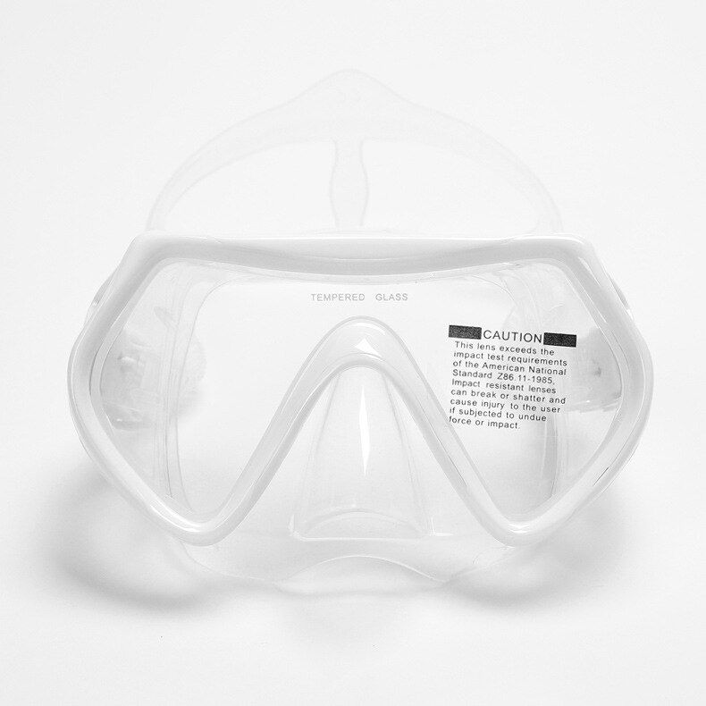 Adult Swimming Scuba Diving Goggles Mask Underwater Anti-Fog Glasses Snorkeling Goggles Equipment: White Transparent