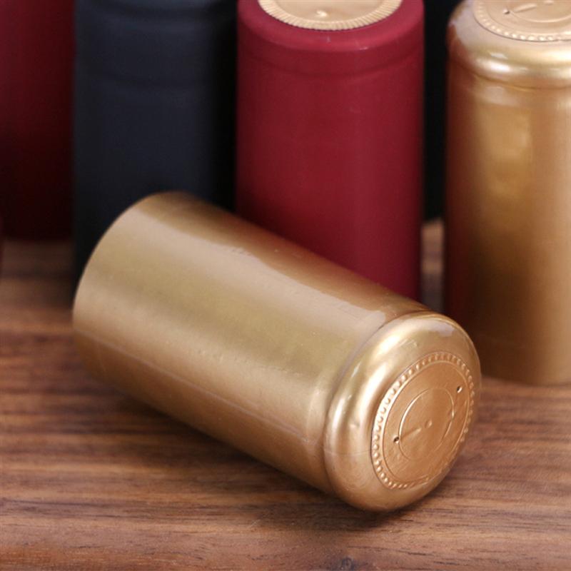 100 Uds. Cápsulas termorretráctiles para botellas de vino, tapón de plástico termorretráctil para vino tinto, accesorio para vino con película termoretráctil