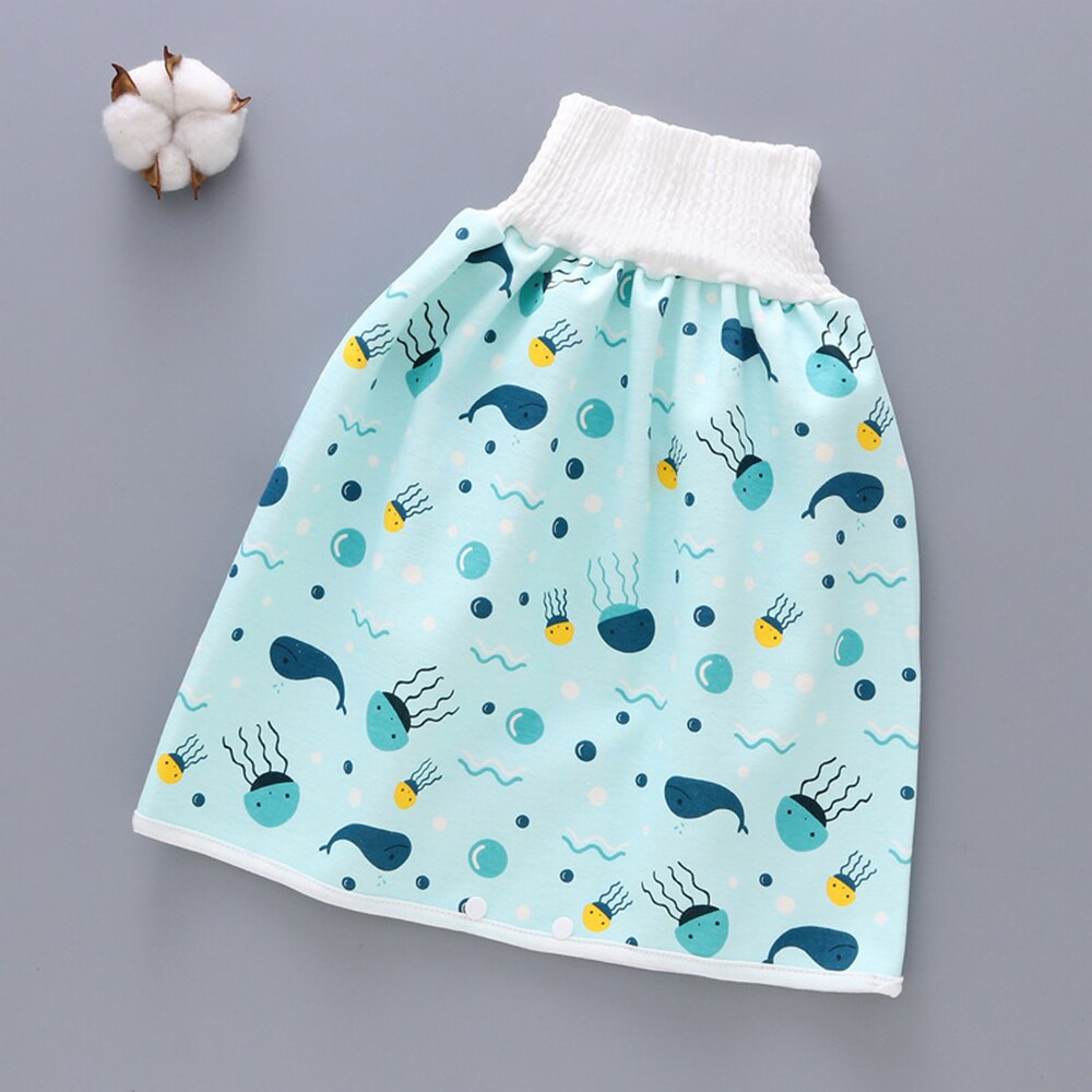 1PCS Baby Waterproof Diaper Skirt Cotton High Waist Children Training Pants Cloth Reusable Baby Diaper Sleeping Leak-proof: style 1