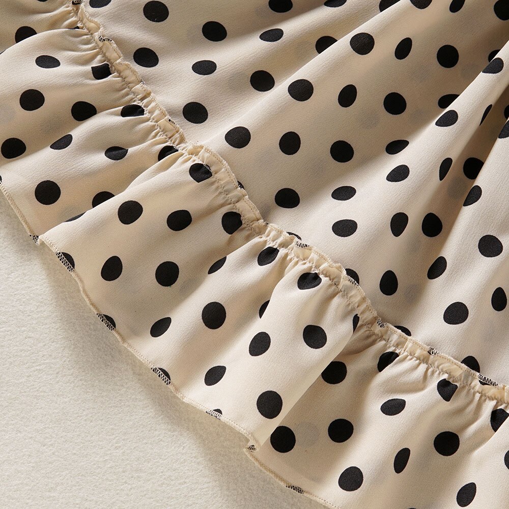 Bear Leader Casual Meisjes Jurk 2022 Zomer Bladerdeeg Mouw Polka Dot Jurk Kinderen Party Princess Jurken Voor 2-6Y Kids kleding