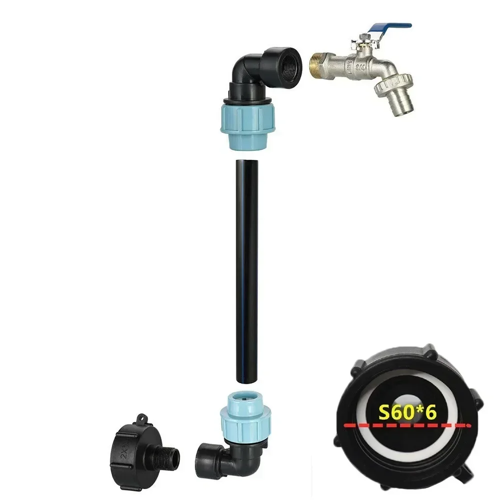 Adapter IBC 3/4 Kraan Zwanenhals Adapter Grove Draad Fittings IBC 3/4 "Tap Regenwatertank S60x6 Container
