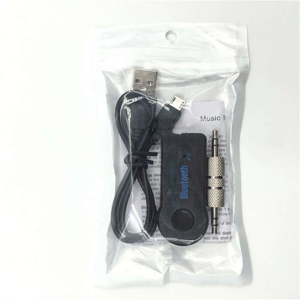 Adaptador de transmisor de receptor Bluetooth inalámbrico Jack de 3,5mm para Audio auxiliar de música de coche A2dp para auriculares Reciever manos libres: 1 bag