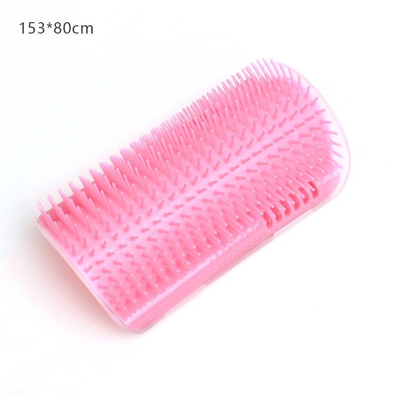 Herramienta de masaje para gatos, peine de masaje para depilación de mascotas, esquina de pared, cepillo para frotar autolimpiante, juguetes para gatos, suministros de belleza para mascotas: Gris