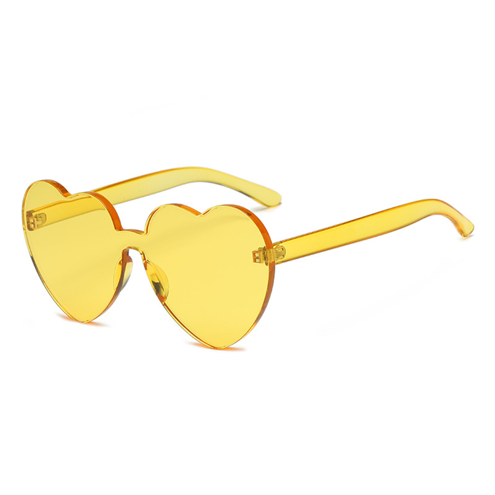 Pink Love Heart Shaped Sunglasses Retro Uv400 Women Glasses Vintage Female Cute Lolita Eyewear Girls Shades: yellow