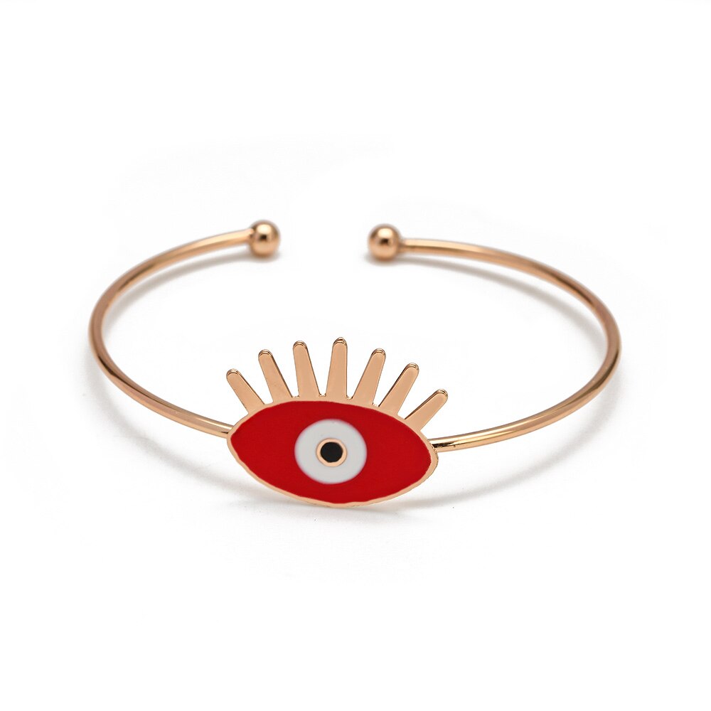 Lucky Eye wielokolorowy turecki Evil Eye bransoletka złoty kolor otwarta bransoletka Bangle regulowany dla kobiet biżuteria dziewczęca BE115: 11