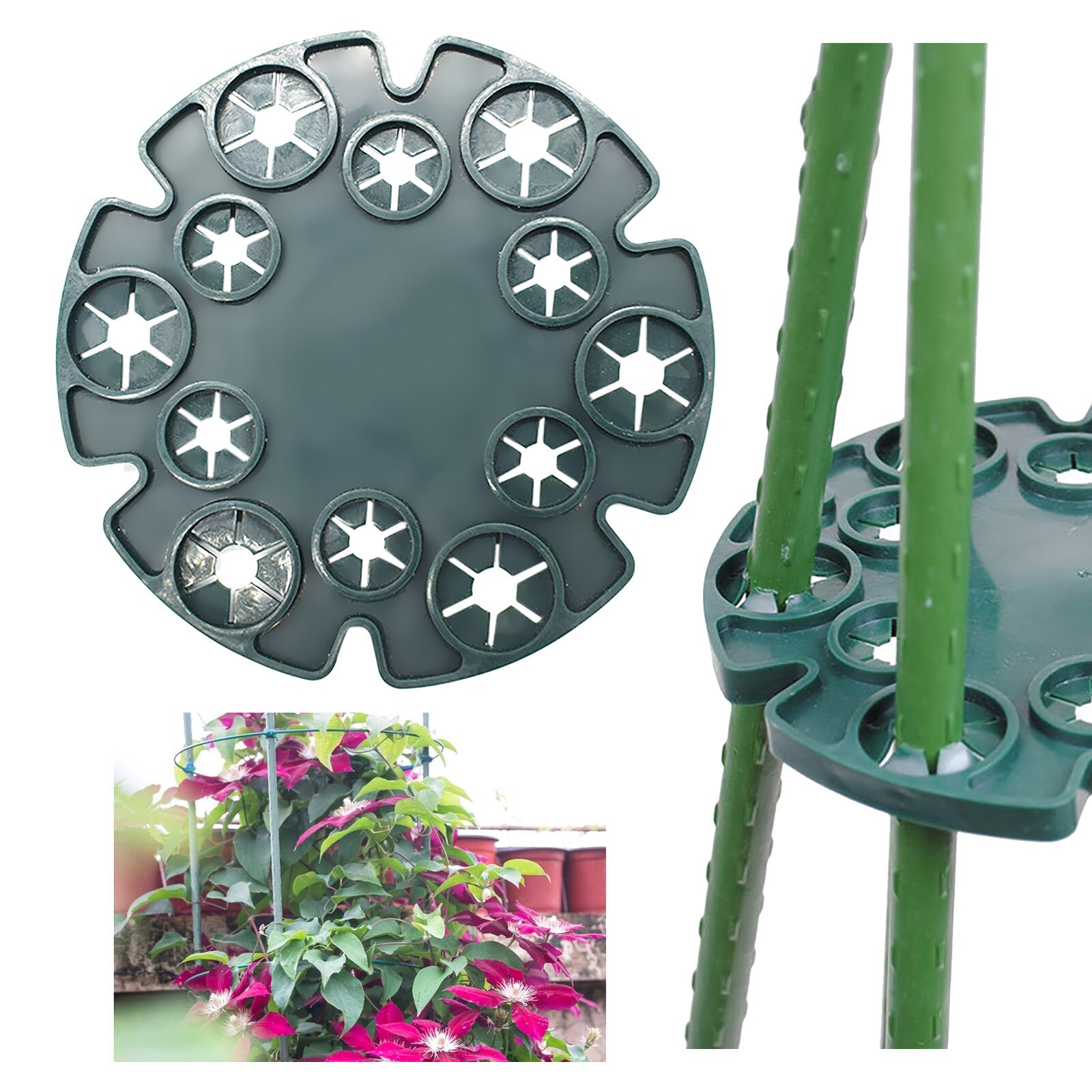 25# 1/2/5pcs Bamboo Cane Holder Garden Decoration Outdoor Climbing Plant Support Peas Beans Fixed Frame Durable Jardin Supports