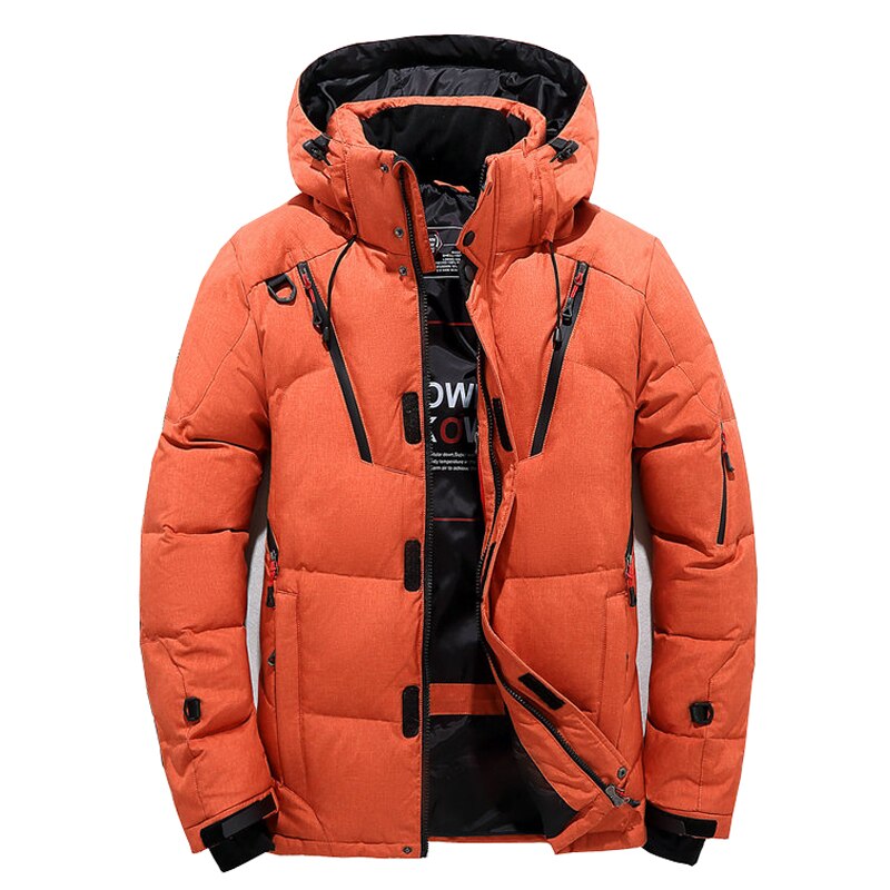 Mannen Parka Down Dikke Warme Winter Jacket Hooded Thicken Duck Down Jas Casual Slim Overjas Met Veel Zakken mens