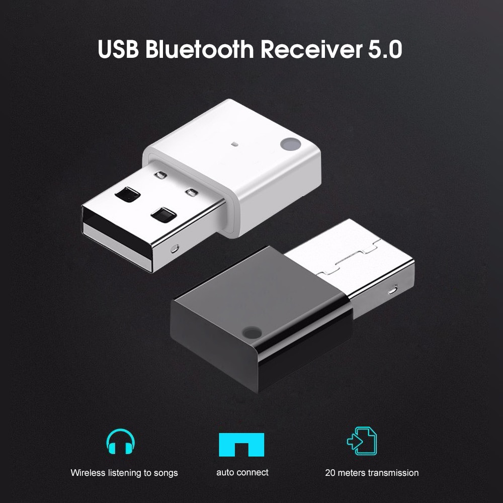 Usb Aux Bluetooth 5.0 Car Kit Draadloze Audio Ontvanger Usb Dongle Adapter Voor Autoradio MP3 Speler Draadloze Mouss Geen 3.5Mm Jack