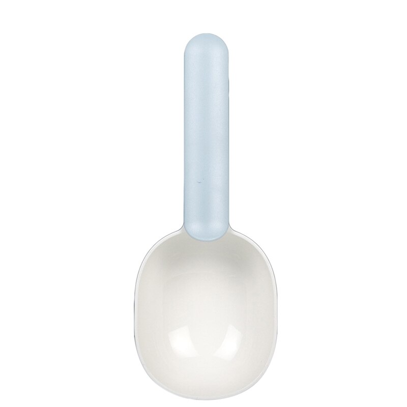 Huisdier kat hond voerschep multifunctionele voerlepel grote capaciteit verdikking kat hond lepel plastic schep huisdier voerbak: Blauw