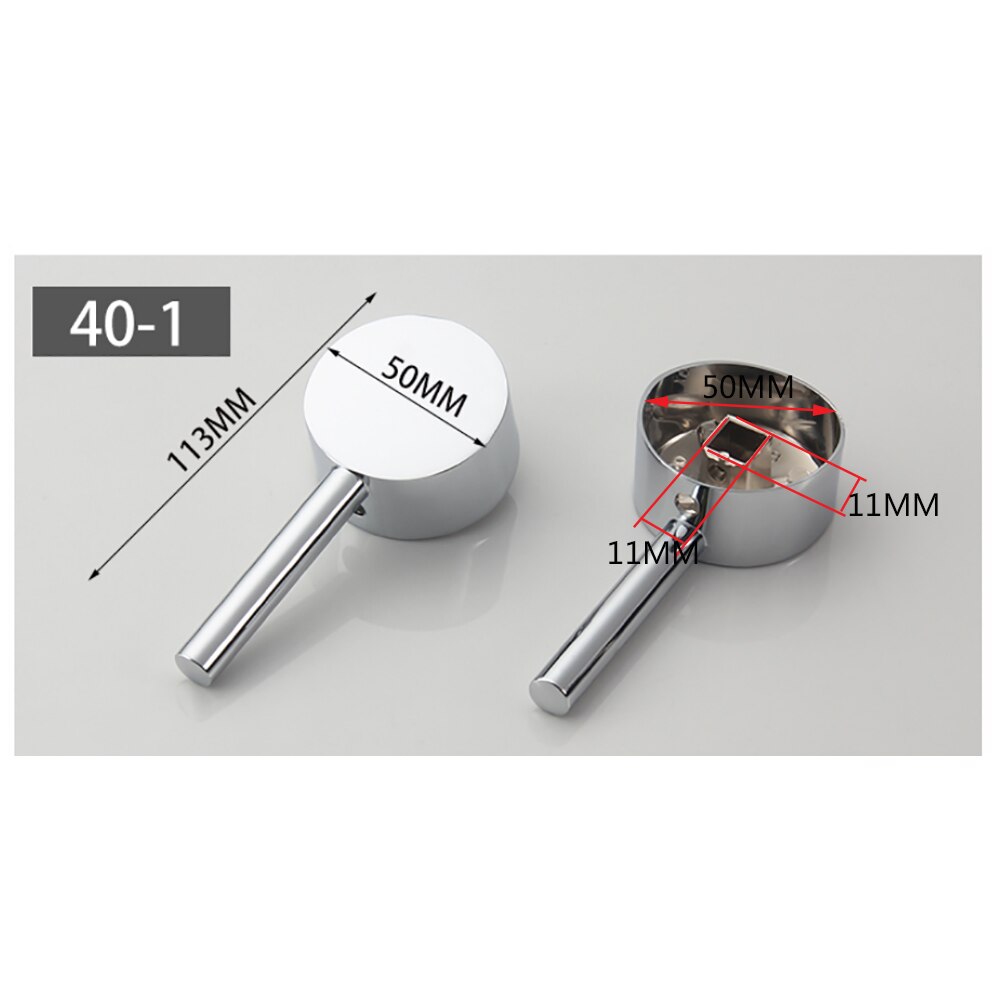 Kit poignée de robinet universel de remplacement poignée de levier en métal pour mitigeur robinet 25mm 35mm 40mm cartouche avec bouton et ensemble: 40-1