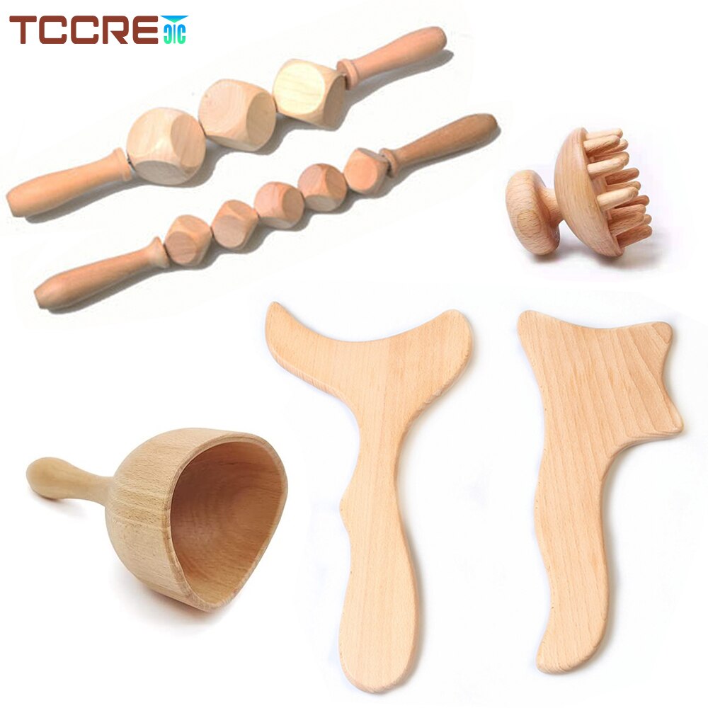 Handheld Wood Roller kijek do masażu drewniany masażer brzucha do uda Butt noga do masażu mięśni Release Anti Cellulite