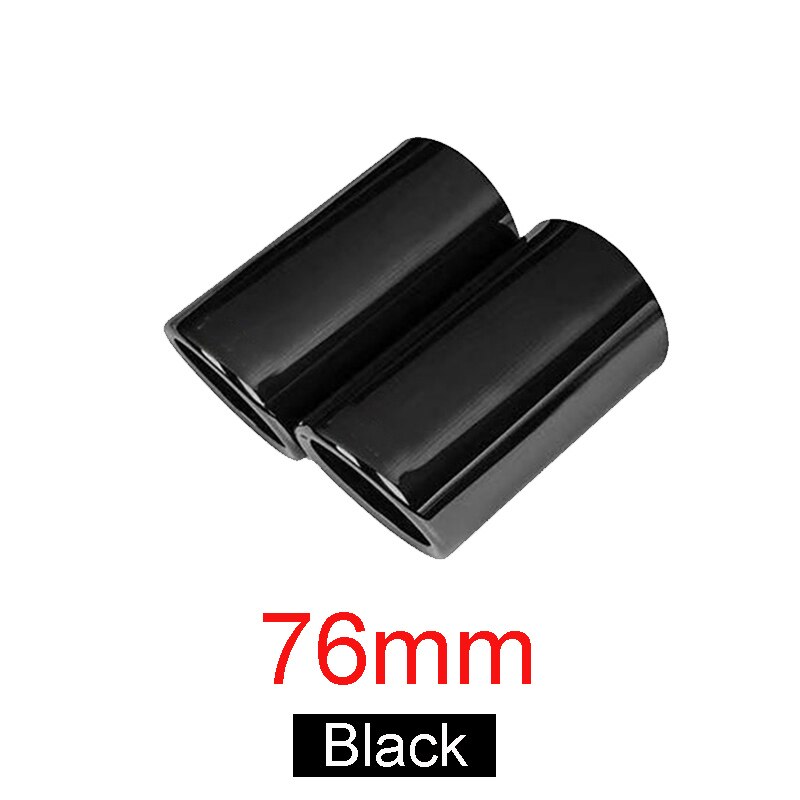 Exhaust Pipe Muffler Trim For Volkswagen Passat B7 CC Tiguan Exclusive Car Styling Stainless Steel 76mm: Black-76mm