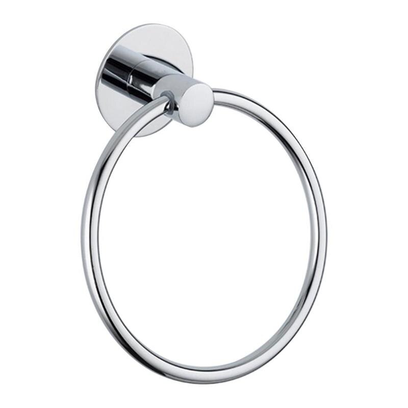 Stainless Steel Circular Towel Ring Wall Hanging Smooth Zine-alloy Towel Rack Clothes Bracket Bathroom Hardware Fixture
