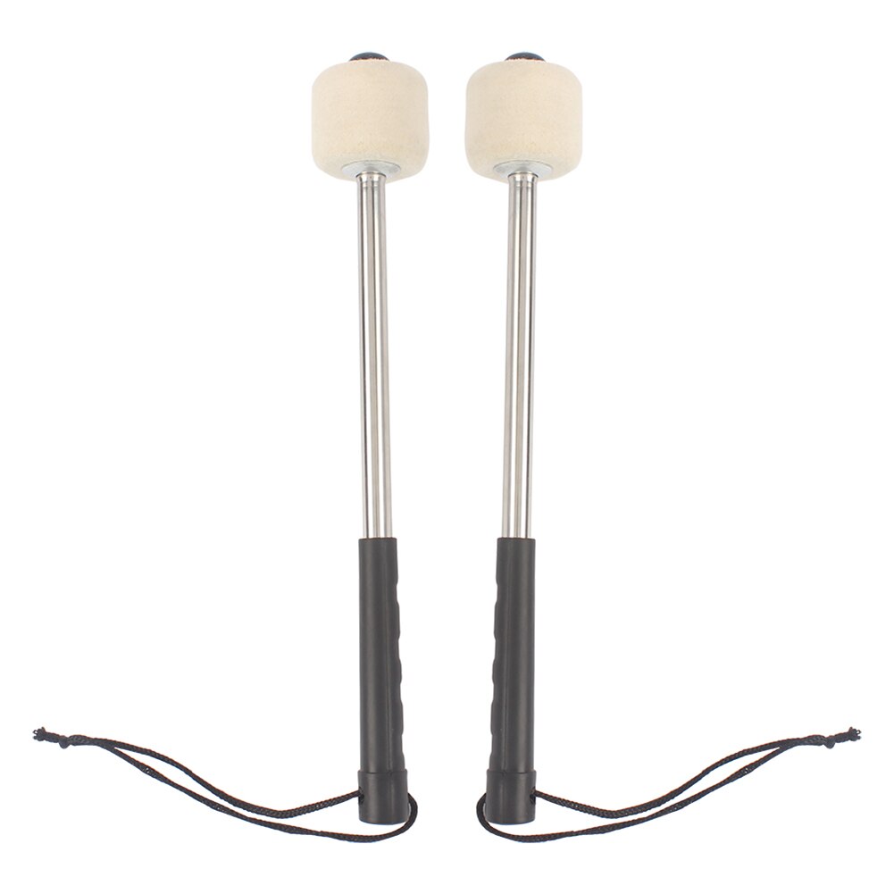 2Stck Bass Trommel Hammer Filz Kopf Schlagzeug SchläGel Timpani Stöcke Mit Edelstahl Griff Schlinge Trommel Schläger Zubehör