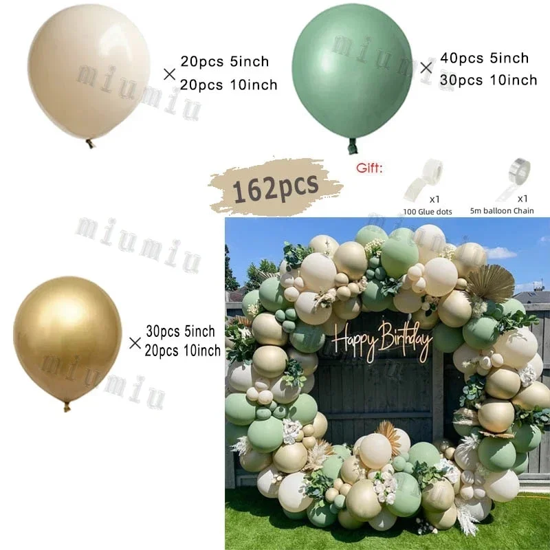 retro GrüNe Ballon Girlande Bogen Bausatz Hochzeit Geburtstag Luftballons Dekoration Party Weiße Luftballons Für Baby Dusche Dekor Liefert