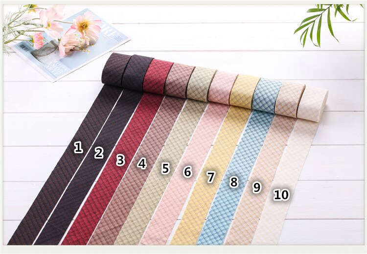 Ruban de bandes de reliure de biais de coton teint par fil de grille de 4 cm, accessoires de couture de coupe faits main de tissu de coton de Patchwork 5 M