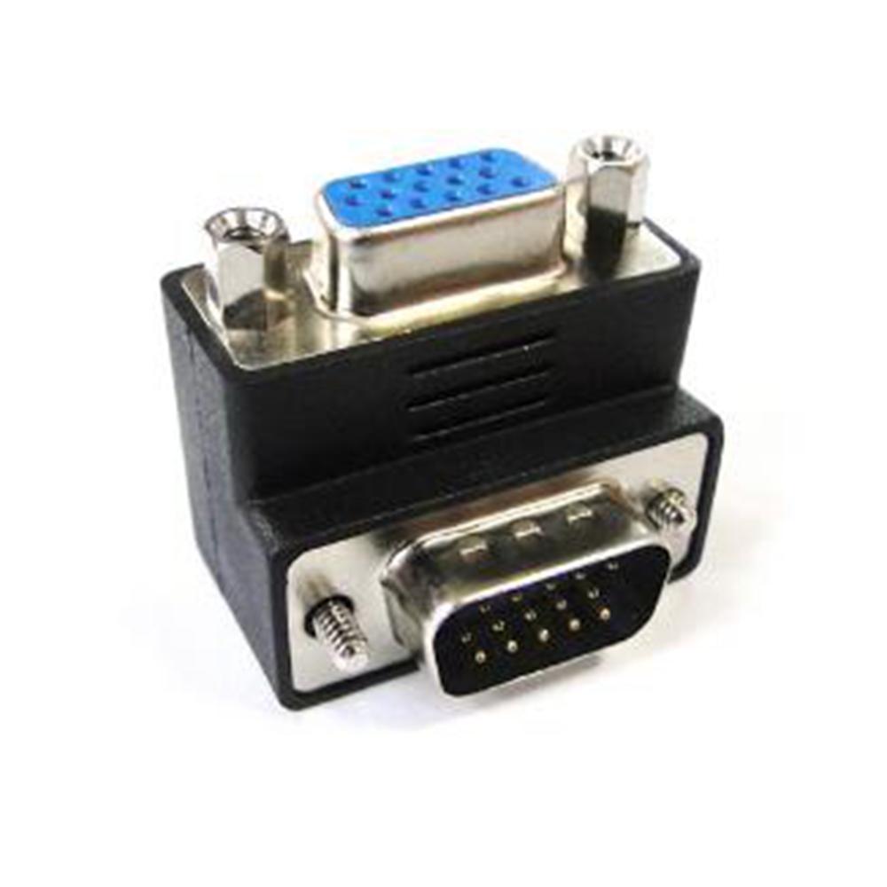 VGA SVGA male, 90 Degrees UP and Down, Left and Right, Female Expansion Adapter for Monitor and Projector Computer Host